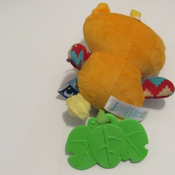 TaGgies Owl Plush Orange Yellow Baby Rattle Cuddly Minky Baby Toy Unisex 8” NWOT - Picture 3 of 7